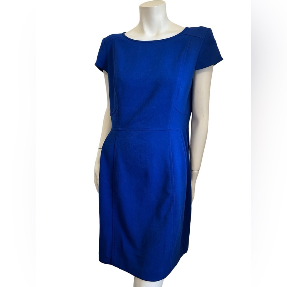 Eliza J Casual  A-Line Blue Crew Neck Short Sleeve Dress Size 12